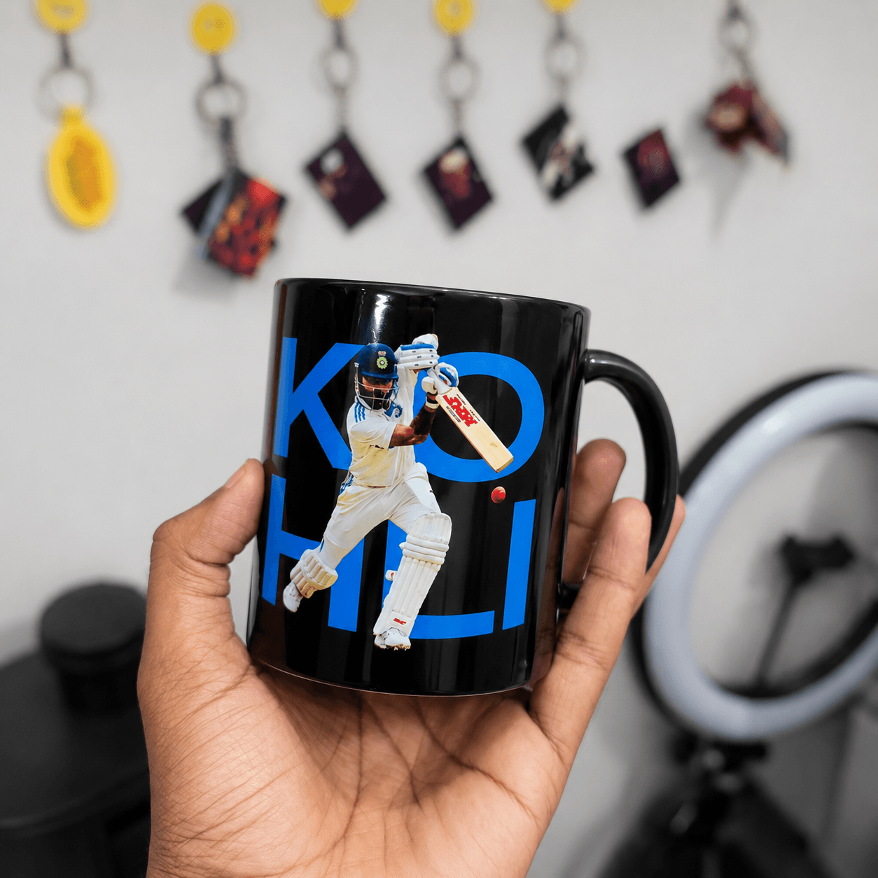 Virat Kohli Printed Black Ceramic Mug | Customized Cricket Coffee Mug | Gift for Fans - Thumbnail 2