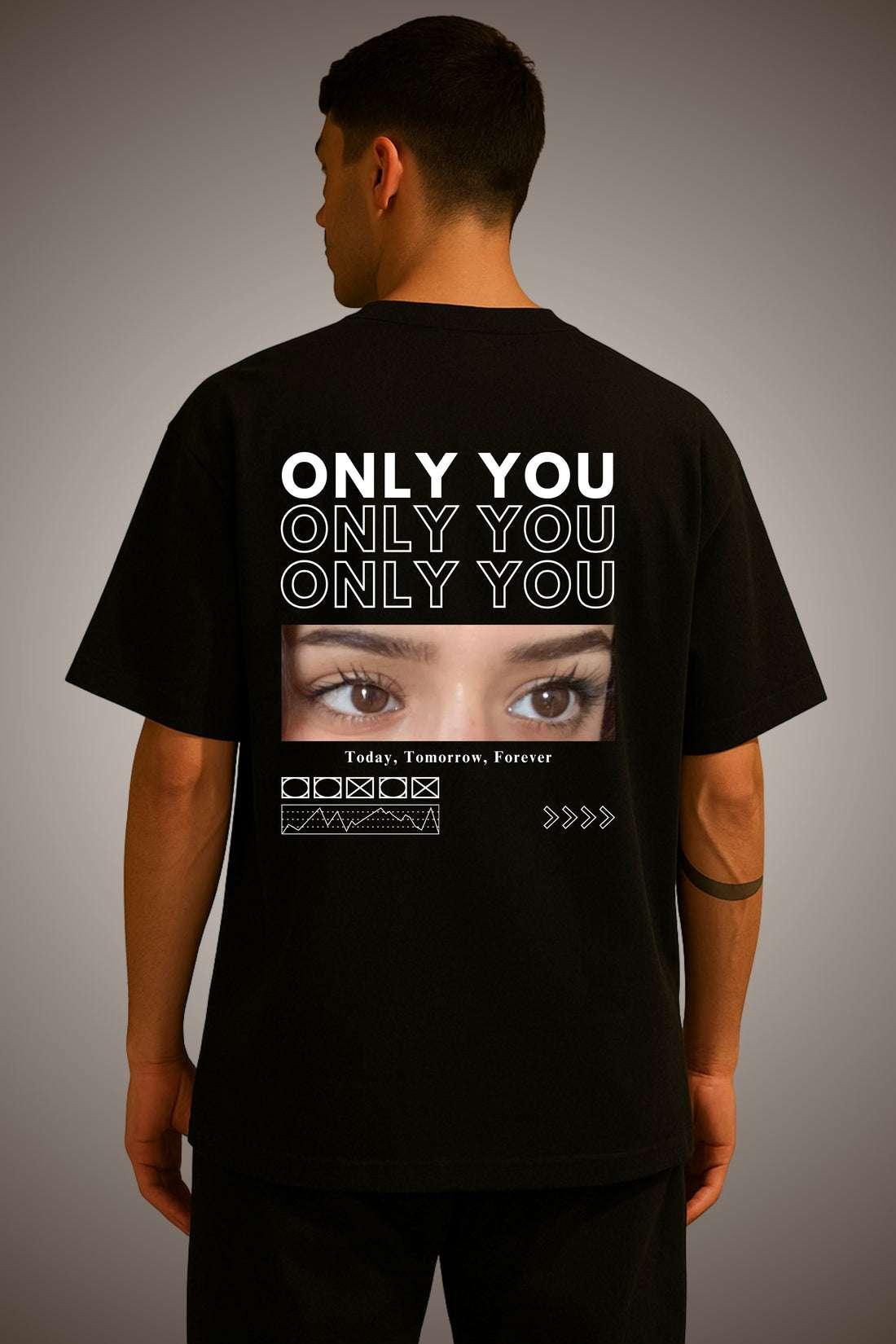 Only You Custom Eye Photo Oversized T-shirt Back Print Only (For Girlfriend/Boyfriend) - Thumbnail 2
